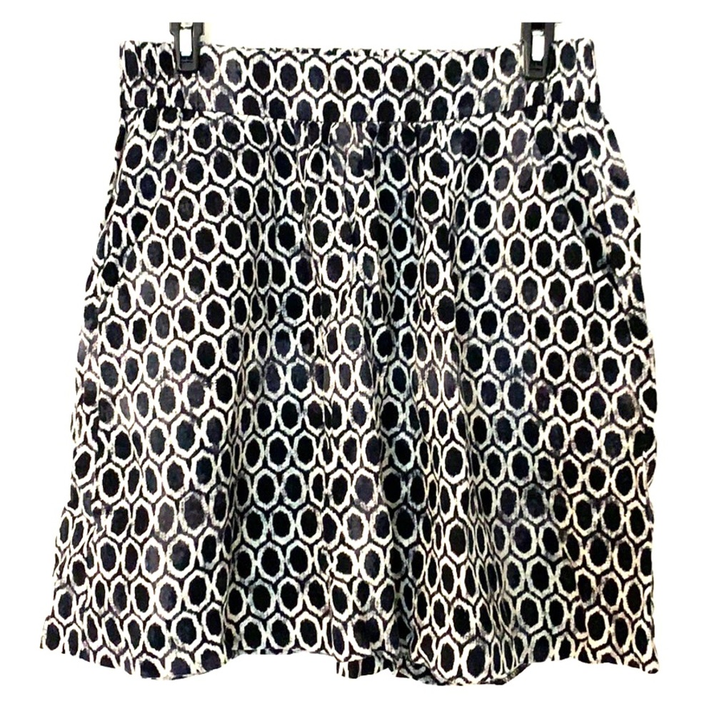 LOFT White&Navy skirt with pockets